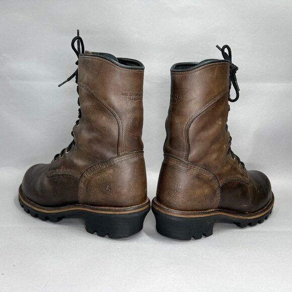 Red Wing Logger Boots Men's 8.5 Gore-Tex‎ Brown Leather Lace Up Steel Toe Work - Picture 8 of 14